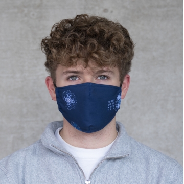 Gesichtsmaske "Frohe Weihnachten" blau