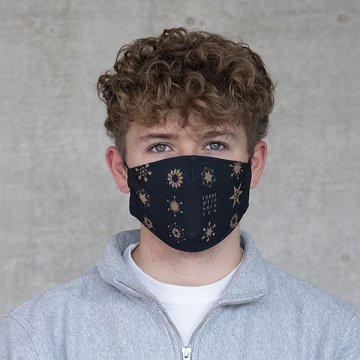 Gesichtsmaske "X-mas" schwarz und gold